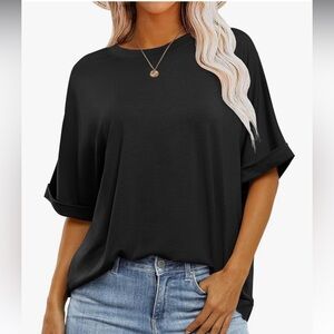 Women's Oversized T Shirts Short Sleeve Crewneck Summer Tops Casual Loose Basic